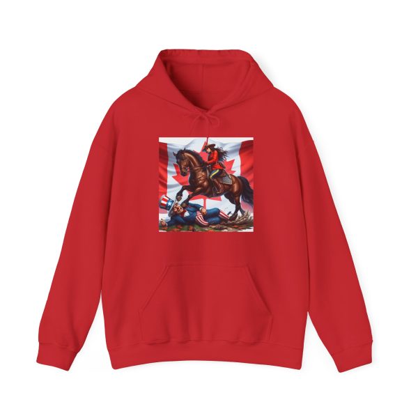 Canadian Woman Mountie Stomping on Uncle Sam - Heavy Hoodie - Image 13