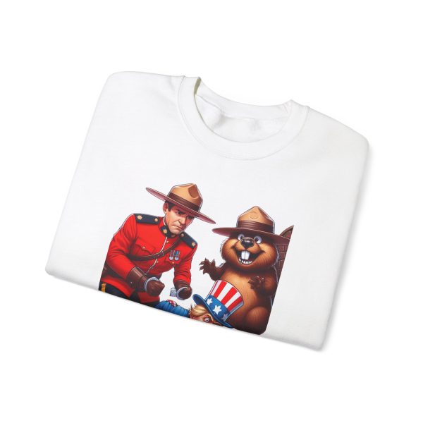Funny Canadian Mountie & Beaver vs. Uncle Sam Crewneck Sweatshirt - Image 3
