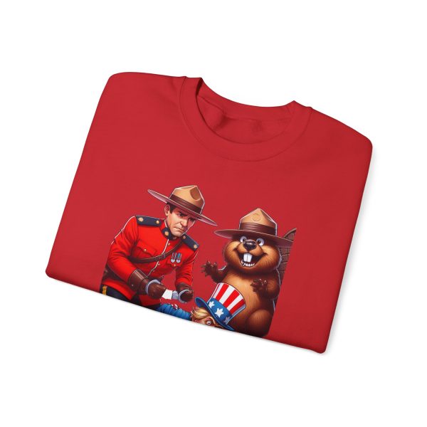 Funny Canadian Mountie & Beaver vs. Uncle Sam Crewneck Sweatshirt - Image 15